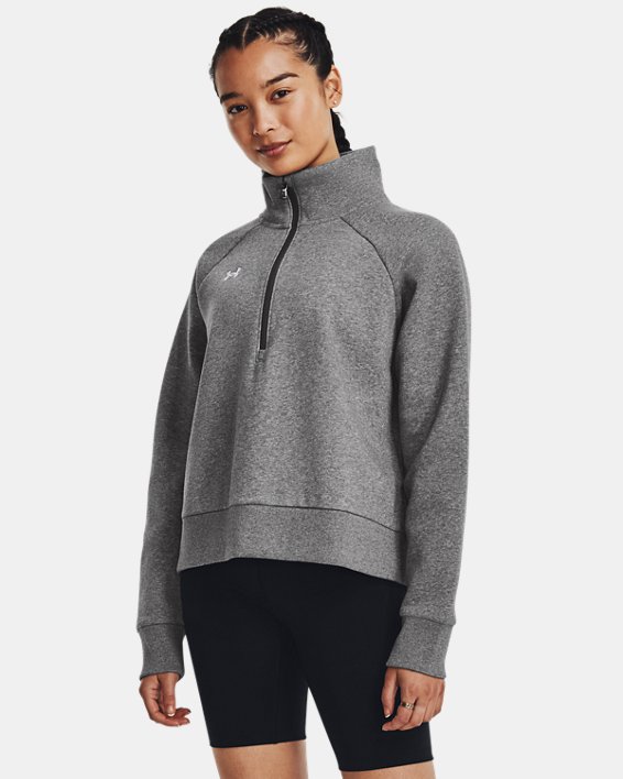 Women's UA Rival Fleece ½ Zip in Gray image number 0